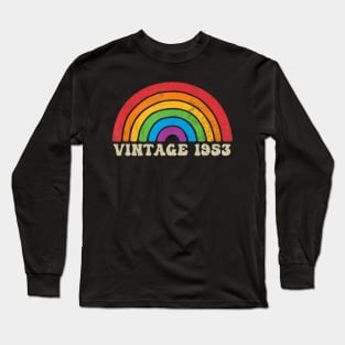 Vintage 1953 - Retro Rainbow Vintage-Style Long Sleeve T-Shirt